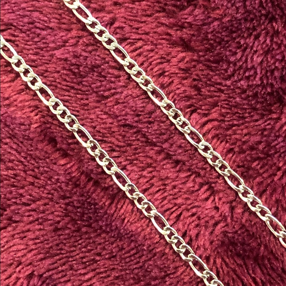 Stainless Steel Figaro chain Necklace 18”